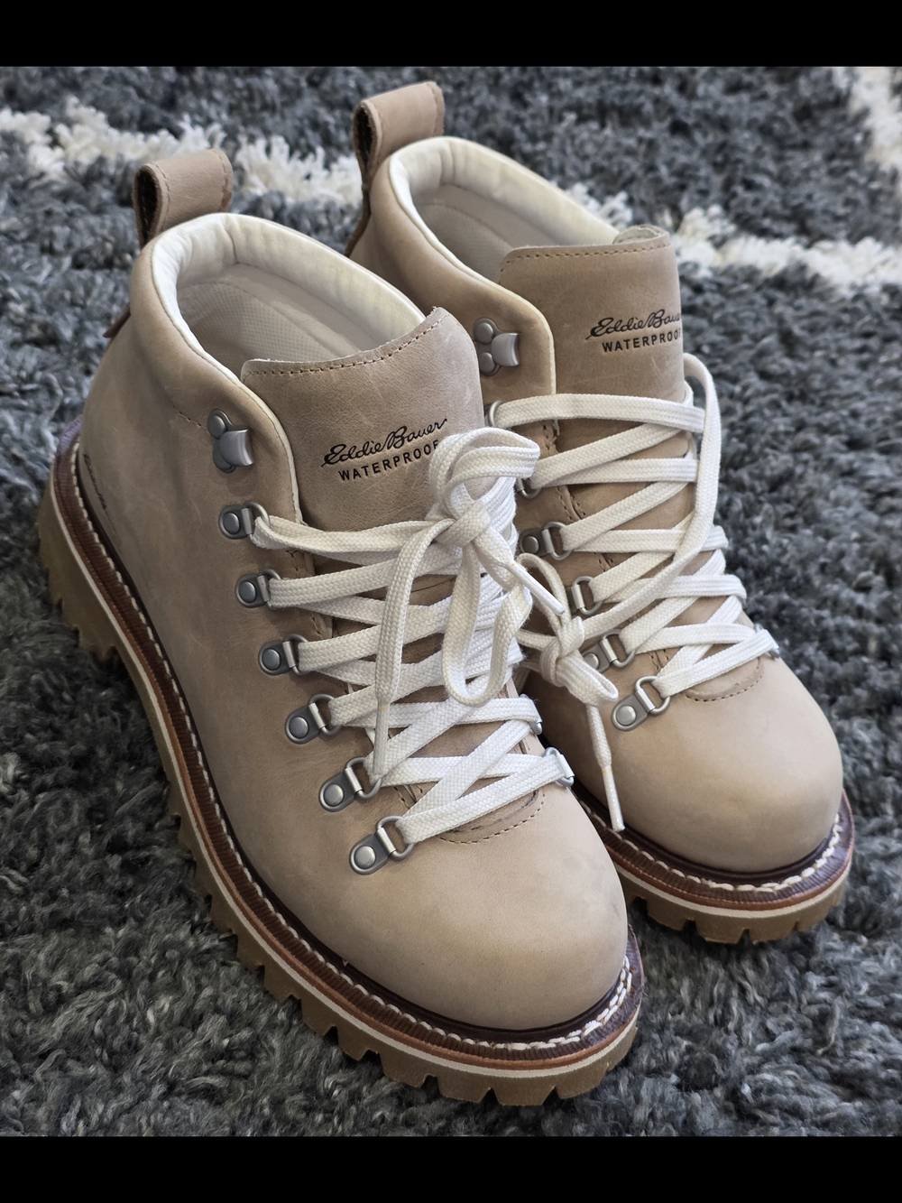 Eddie Bauer Women's Waterproof Taupe Hiking Boots Size 7.5